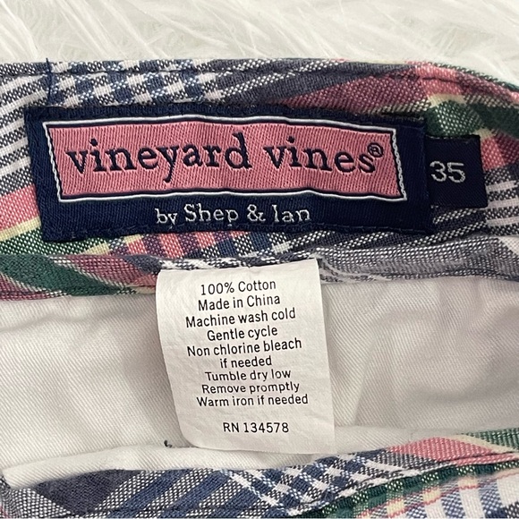Vineyard Vines Men’s Plaid Chino Shorts Size 35 Martha’s Vineyard Pockets - Picture 3 of 7
